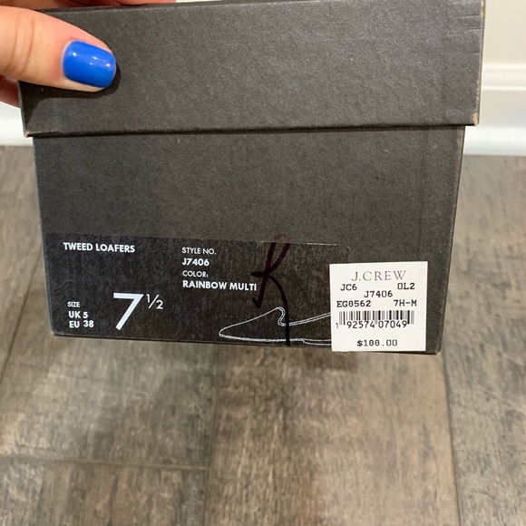 J. Crew Rainbow Multicolor Tweed Loafers - Picture 8 of 8